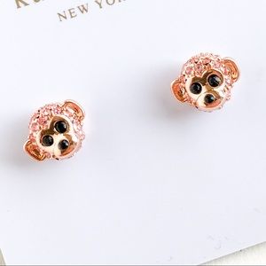 Kate spade rose gold monkey earrings